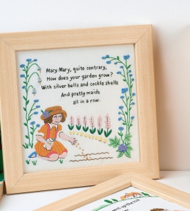 Framed Embroidered Nursery Rhymes