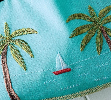 Embroidered beach bag