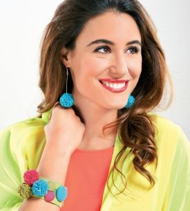 Pom Pom Bracelet and Earrings Jewellery Set Pom Pom Bracelet and Earrings Jewellery Set