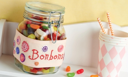 Embroidered Sweetie Jar Labels