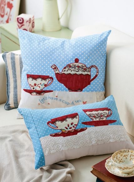 Kitsch Cup and Teapot Motif Cushions