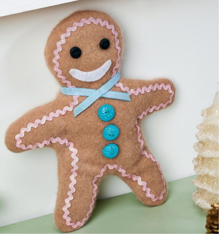 Upcycled Felt Gingerbread Man