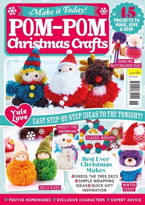 Download Pom Pom Christmas Crafts Templates Magazine Templates Sew Magazine PSD Mockup Templates
