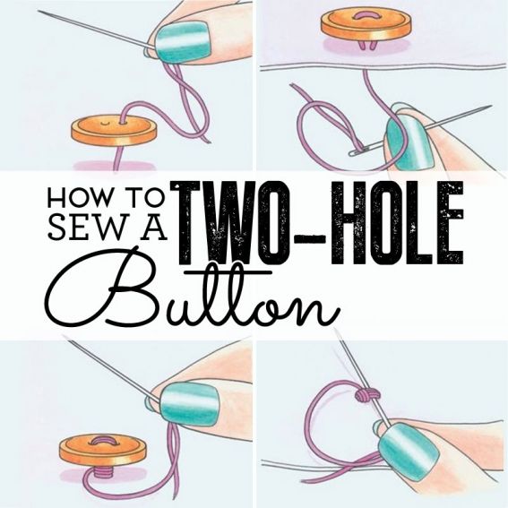 How to sew a two-hole button How to sew a two-hole button