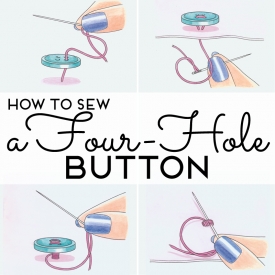 How to sew a four hole button