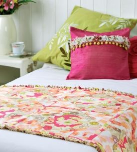 Art Gallery Fabric Quilted Bed Runner Art Gallery Fabric Quilted Bed Runner