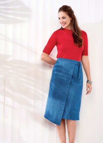 denim wrap skirt uk