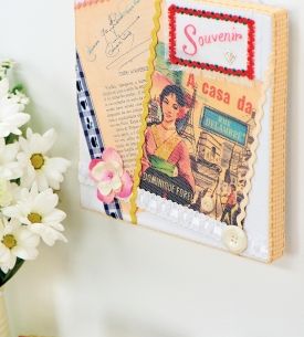 Decorative Embellished Memento Canvas Decorative Embellished Memento Canvas