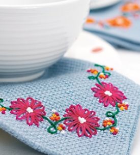 Embroidered Flower Napkins Embroidered Flower Napkins