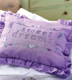Embroidered Lavender Pillow set Embroidered Lavender Pillow set