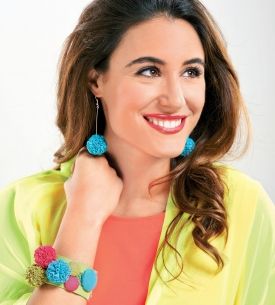 Pom Pom Bracelet and Earrings Jewellery Set Pom Pom Bracelet and Earrings Jewellery Set