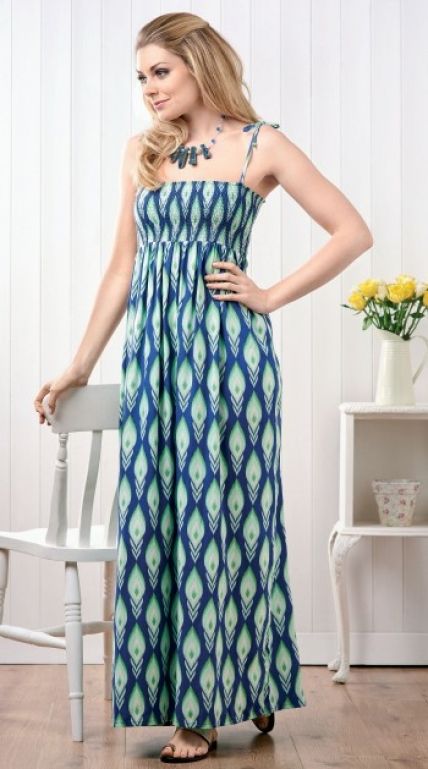 elastic bodice maxi dress