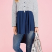 Two Tone Long-Sleeved Blouse