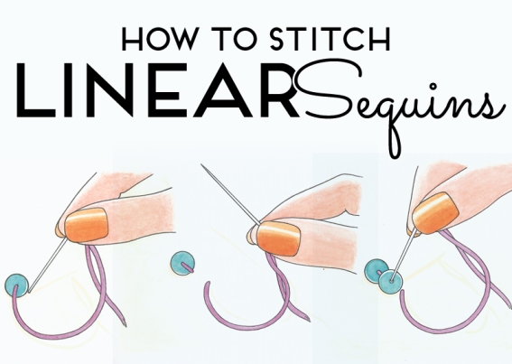 How to sew linear sequins