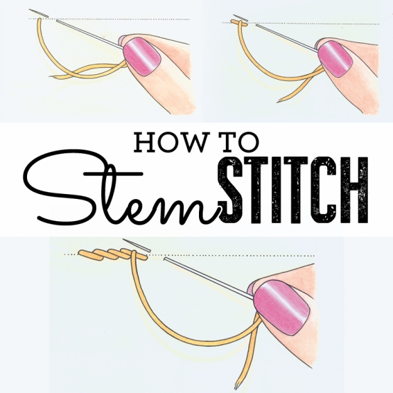 How to sew stem stitch