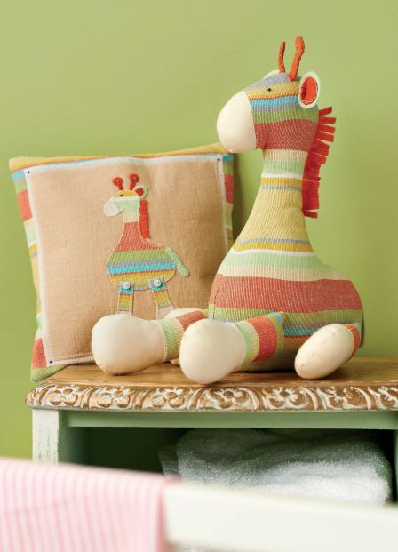 Striped Calico Giraffe and Cushion