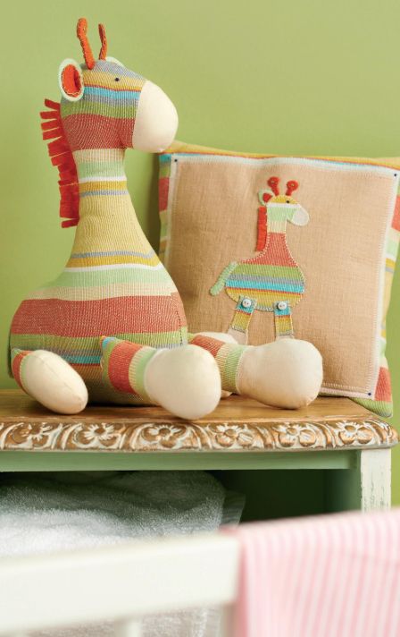 Striped Calico Giraffe and Cushion