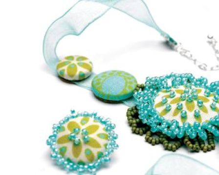 Beaded Fabric Jewellery Set