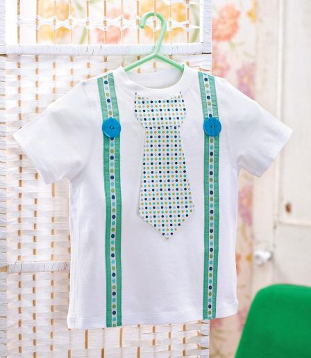 Boy’s Smart Bow Tie and Waistcoat Appliqued T-shirts