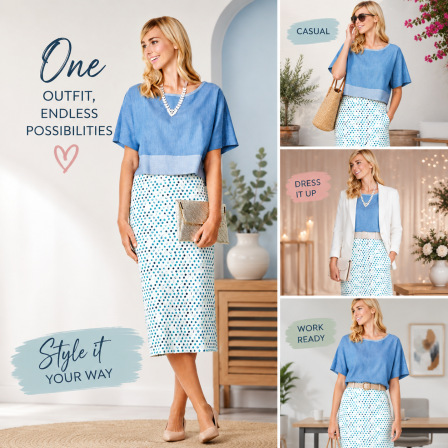 Top and Pencil Skirt Co-ord Sewing Pattern