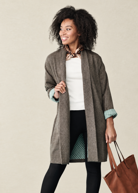 Cocoon Lined Coat With Pockets Sewing Pattern