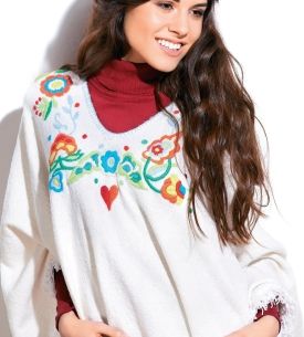 Colourful Embroidered Poncho Colourful Embroidered Poncho