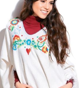 Colourful Embroidered Poncho