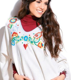 Colourful Embroidered Poncho
