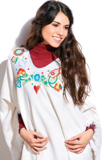 Colourful Embroidered Poncho