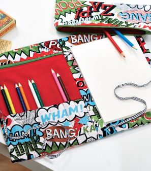 Comic Print Pencil Case and Folder