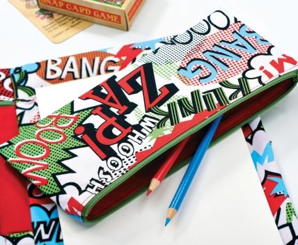 Comic Print Pencil Case and Folder