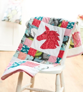 Pony-inspired quilt and toy bag