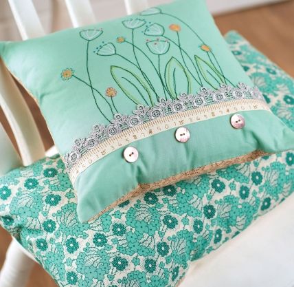 Embroidered cushions