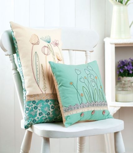 Embroidered cushions