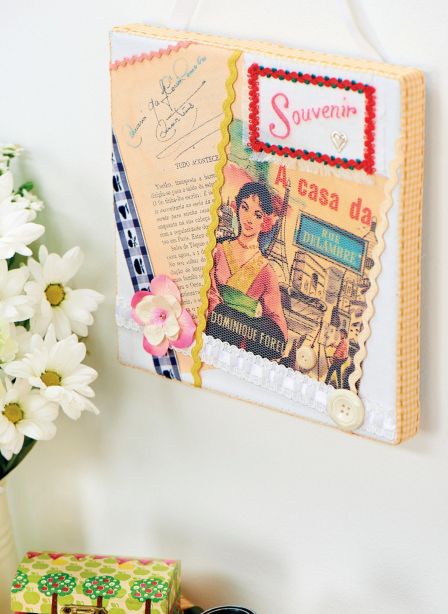Decorative Embellished Memento Canvas