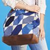 Denim and leather bag