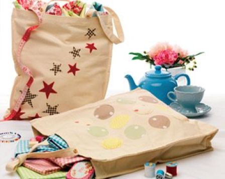 Die-Cut Applique Tote Bags