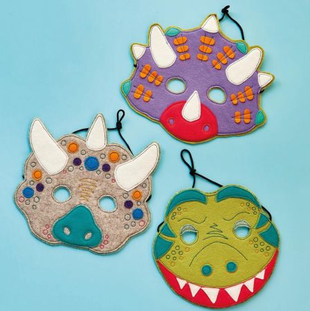Dinosaur Felt Dress-Up Masks Sewing Pattern