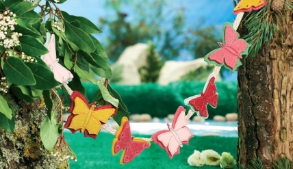 Butterfly garland and wall hanging
