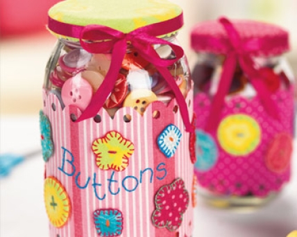 Embellished Button Jar