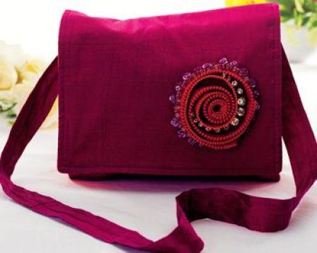 Embellished Zip Motif Bag