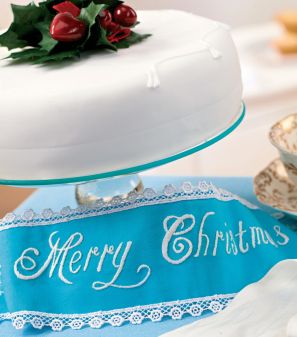 Embroidered Christmas Cake Band