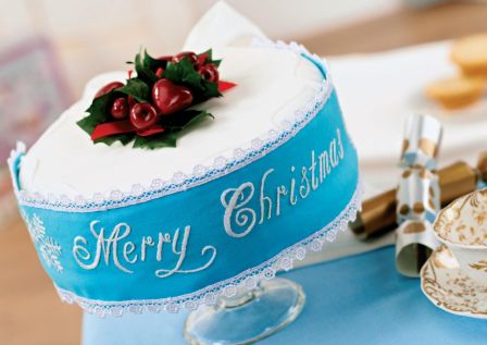Embroidered Christmas Cake Band