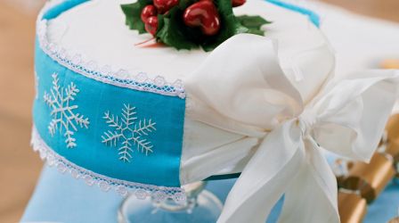 Embroidered Christmas Cake Band