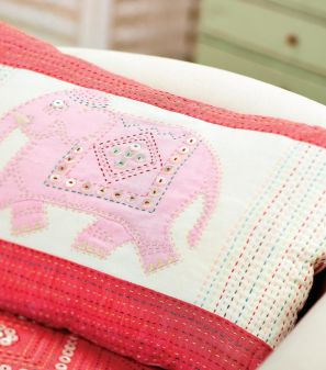 Elephant Embroidered Cushion