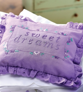 Embroidered Lavender Pillow set