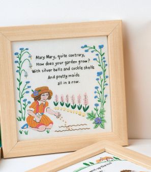 Framed Embroidered Nursery Rhymes