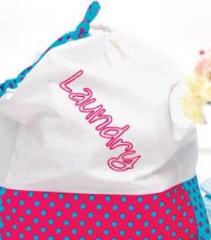 Embroidered Peg Bag and Laundry Tote