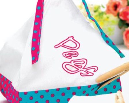 Embroidered Peg Bag and Laundry Tote