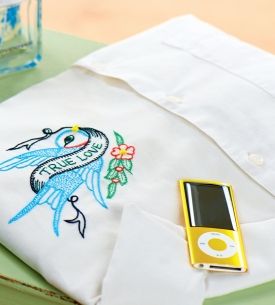 Tattoo Style Embroidered Shirt